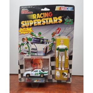 Racing Champions 1991 Ken Schrader #25 Racing Superstars Action Figure Car Card